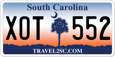 SC license plate XOT552
