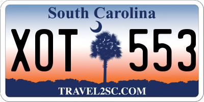 SC license plate XOT553