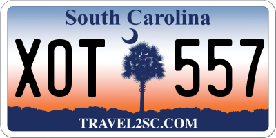 SC license plate XOT557