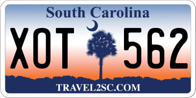 SC license plate XOT562