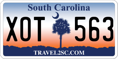 SC license plate XOT563