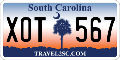 SC license plate XOT567