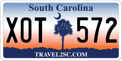 SC license plate XOT572