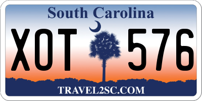 SC license plate XOT576