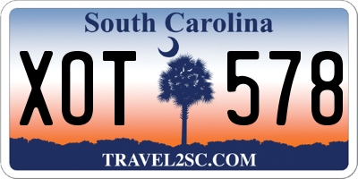 SC license plate XOT578