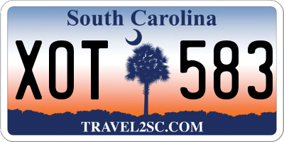 SC license plate XOT583