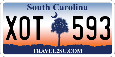 SC license plate XOT593