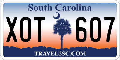 SC license plate XOT607