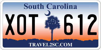 SC license plate XOT612