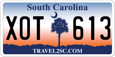 SC license plate XOT613