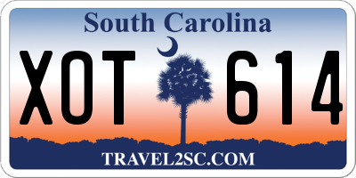 SC license plate XOT614