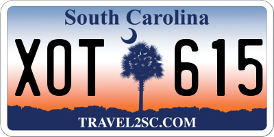 SC license plate XOT615