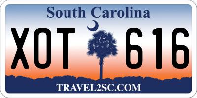 SC license plate XOT616