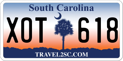 SC license plate XOT618