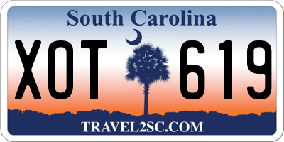 SC license plate XOT619