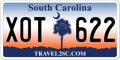 SC license plate XOT622