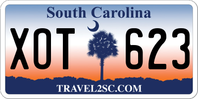 SC license plate XOT623