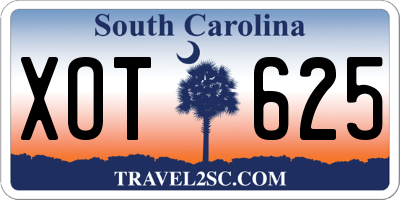 SC license plate XOT625