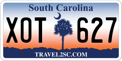 SC license plate XOT627