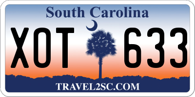SC license plate XOT633