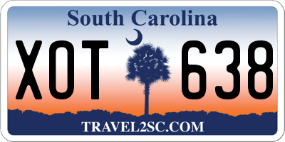 SC license plate XOT638