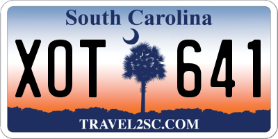 SC license plate XOT641