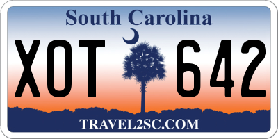 SC license plate XOT642