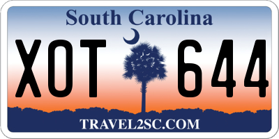 SC license plate XOT644