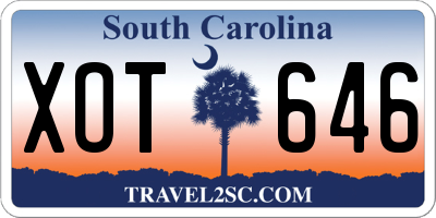 SC license plate XOT646