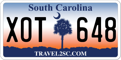 SC license plate XOT648