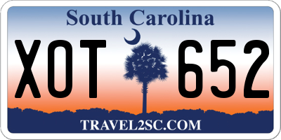 SC license plate XOT652