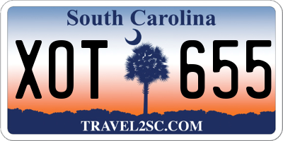 SC license plate XOT655