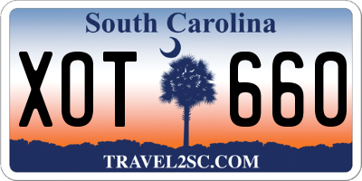 SC license plate XOT660