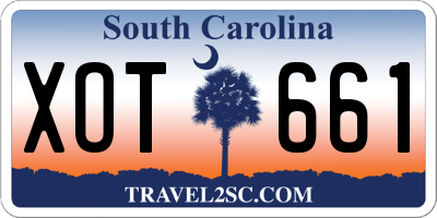 SC license plate XOT661