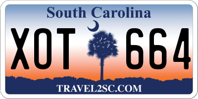 SC license plate XOT664