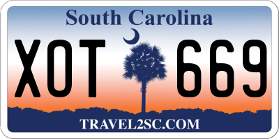 SC license plate XOT669