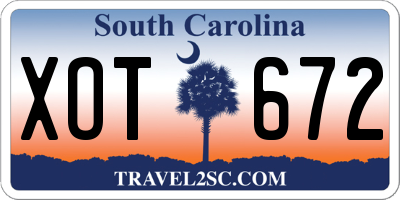 SC license plate XOT672