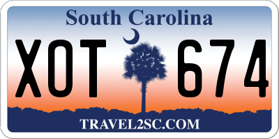 SC license plate XOT674