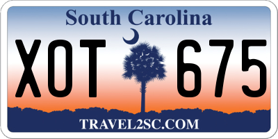 SC license plate XOT675