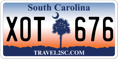 SC license plate XOT676