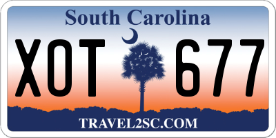 SC license plate XOT677