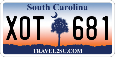 SC license plate XOT681