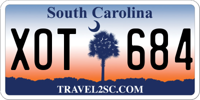 SC license plate XOT684