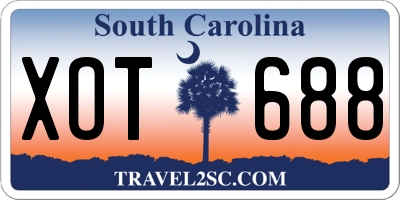 SC license plate XOT688