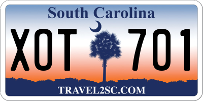 SC license plate XOT701