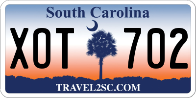 SC license plate XOT702