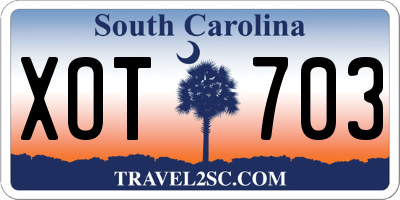 SC license plate XOT703