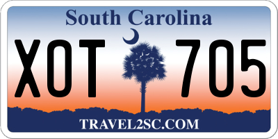 SC license plate XOT705