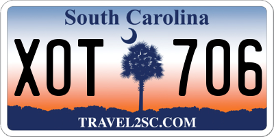 SC license plate XOT706