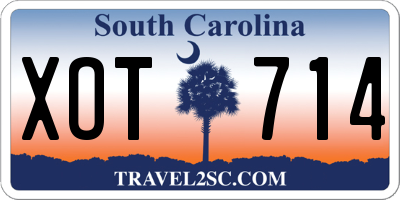 SC license plate XOT714